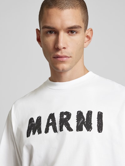 Marni T-Shirt mit Label-Print Weiss 3