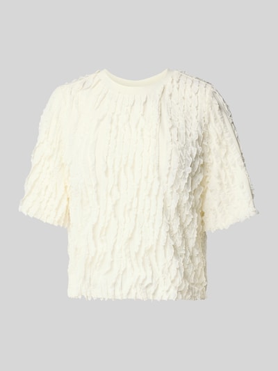 Jake*s Collection T-Shirt mit Rundhalsausschnitt und 1/2-Arm Ecru 2