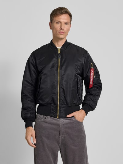 Alpha Industries Bomberjack met opstaande kraag en klepzakken Zwart - 4