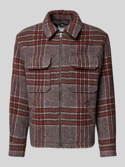 Wood Wood Wolljacke mit Kentkragen Modell 'Lam' Rostrot 2