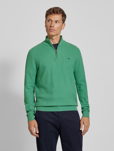 Fynch-Hatton Gebreide pullover met labelstitching Lichtgroen - 4