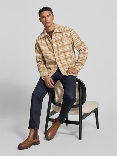 MCNEAL Regular Fit Hemdjacke mit Kentkragen Sand 3