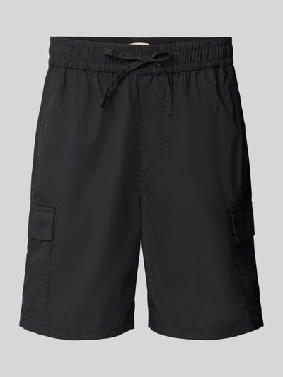Produktfoto, Regular Fit Cargoshorts mit Baumwoll-Anteil von Only & Sons, Optik: Unifarben, Verschluss: Tunnelzug, Bundabschluss: Elastisch, Cargotasche, Gesäßtasche, Materialverarbeitung: Popeline, Material: Material-Mix mit Baumwoll-Anteil, glatte Textur, dunkle Farbtöne