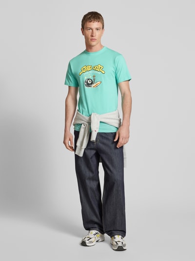 SANTA CRUZ T-shirt met labelprint, model 'WINKOWSKI' Turquoise - 1