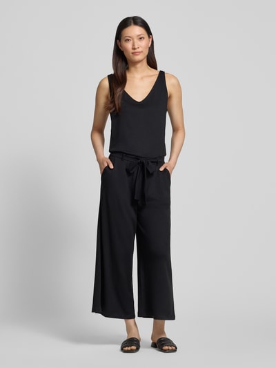 s.Oliver RED LABEL Regular Fit Jumpsuit mit Bindegürtel aus Baumwoll-Mix BLACK 4