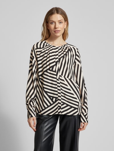 comma Blouse van viscose met plooien Zwart - 4