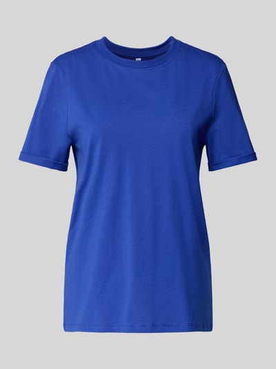 Pieces T-shirt o kroju regular fit z czystej bawełny model ‘RIA’ Królewski niebieski 2