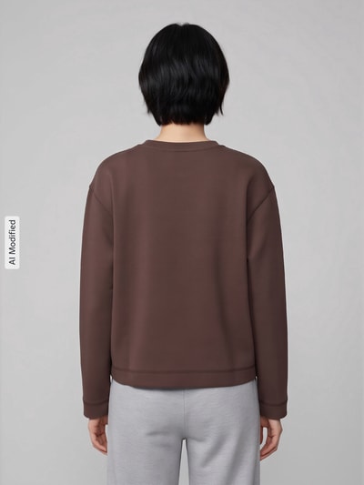 s.Oliver RED LABEL Relaxed Fit Sweatshirt aus Modal-Mix Dunkelbraun 5