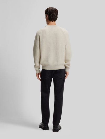 BOSS Orange Regular Fit Pullover aus Woll-Mix Modell 'Kepler' Beige 5