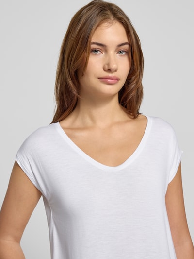 Pieces T-shirt met stretch, model 'Billo' Wit - 3