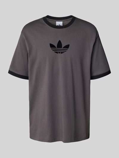 adidas Originals Oversized T-Shirt mit gerippten Abschlüssen Anthrazit 2