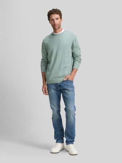 Tom Tailor Regular Fit Pullover aus reiner Baumwolle Mint Melange 1