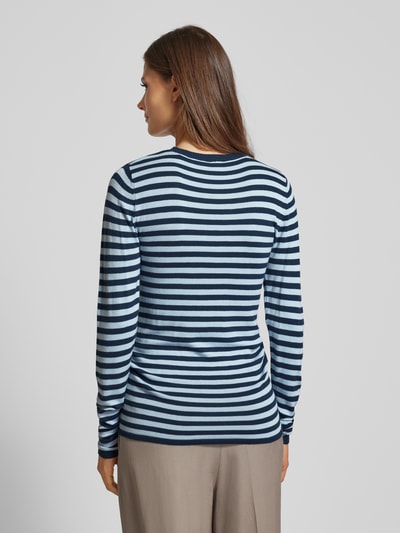 ICHI Gebreide pullover met ronde hals, model 'DIANE' Marineblauw - 5