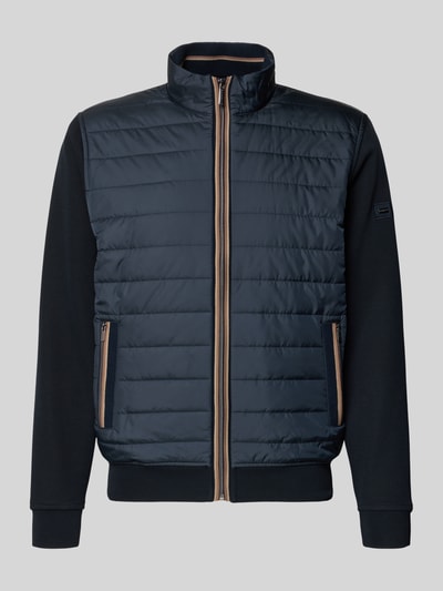 bugatti Sweatjack met labeldetail Marineblauw - 2