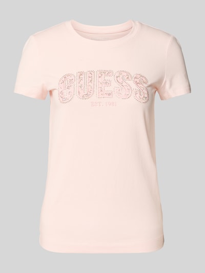 Guess T-Shirt mit Label-Stitching Rosa 1