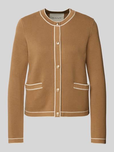 Gant Kardigan z dzianiny z wpuszczanymi kieszeniami Piaskowy 2