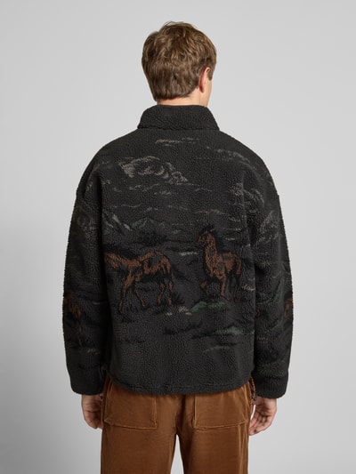 Levi's® Fleecepullover mit überschnittenen Schultern Anthrazit 5