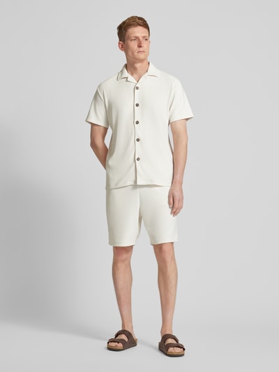 SELECTED HOMME Loose fit vrijetijdsoverhemd in riblook Offwhite - 1