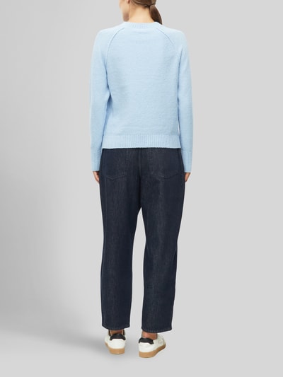 s.Oliver RED LABEL Pullover mit gerippten Bündchen Hellblau 4