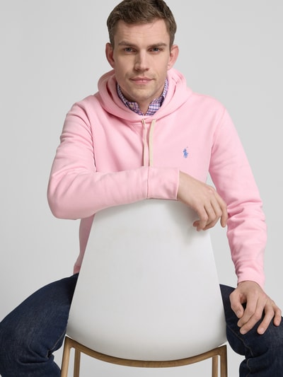 Polo Ralph Lauren Hoodie met logostitching Felroze - 3