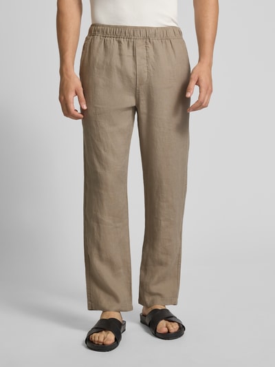 Samsøe Samsøe Stoffhose mit elastischem Bund Modell 'SAJABARI X' Hellbraun 4