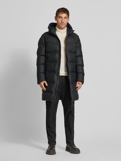 RAINS Regular Fit Steppmantel mit Kapuze Modell 'Alter' Black 1