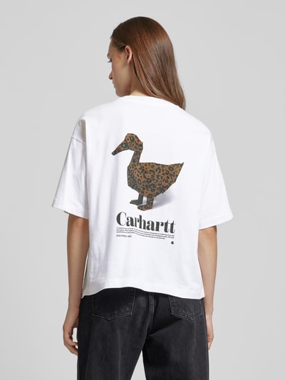 Carhartt Work In Progress T-shirt z nadrukiem z logo Biały 5