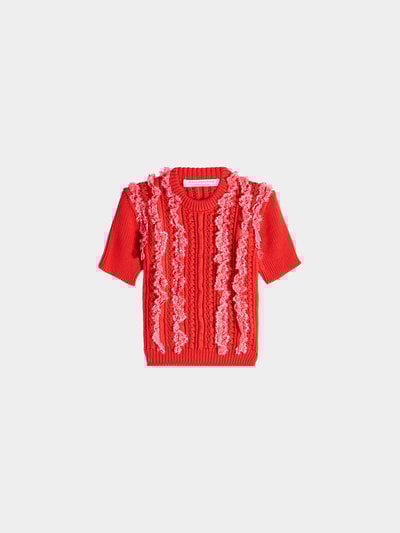 Philosophy di Lorenzo Ser Zopfstrick-Pullover aus Baumwolle Rot 1