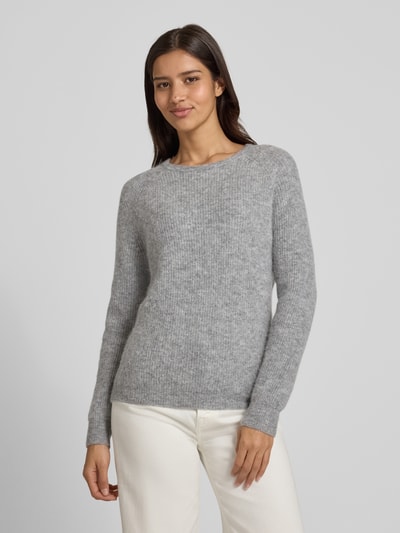 Fynch-Hatton Sweter z dzianiny z prążkowanymi wykończeniami Jasnoszary melanż 4