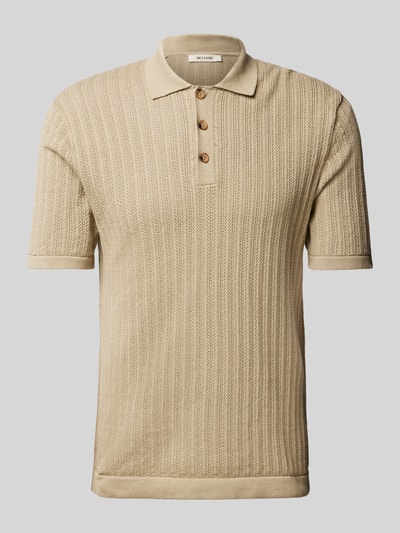 Only & Sons Regular Fit Poloshirt mit Lochstickerei Modell 'MOON' Oliv 1