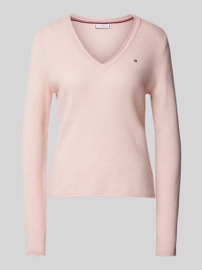 Tommy Hilfiger Wollen pullover met logostitching Roze - 2