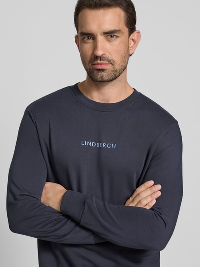 Lindbergh Sweatshirt mit Rundhalsausschnitt und Logo-Print Dunkelblau 3