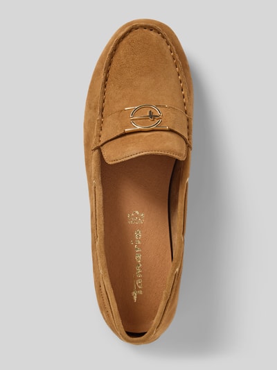 Tamaris Loafers aus Leder mit Label-Details Cognac 3