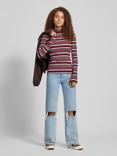 OH APRIL Shirt met lange mouwen en opstaande kraag, model 'Milou' Donkerrood - 1