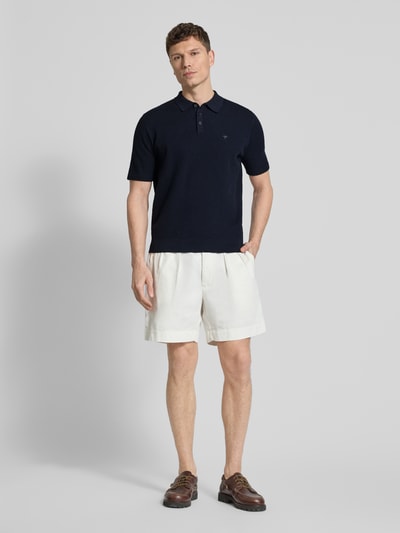 Fynch-Hatton Regular Fit Poloshirt in Strick-Optik Marine 1