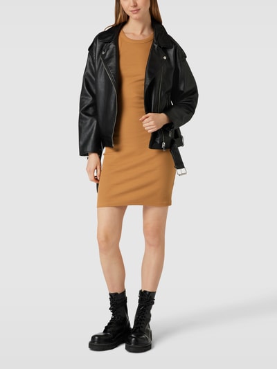 Noisy May Knielange jurk in riblook Camel - 1