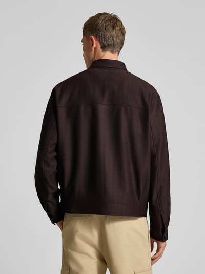 HUGO Kurtka koszulowa o kroju slim fit z dodatkiem żywej wełny Średniobrązowy 5