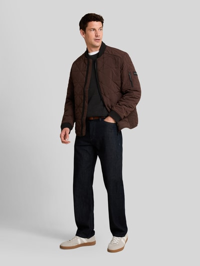 Tom Tailor Regular Fit Bomberjacke mit Ärmeltasche Dunkelbraun 1