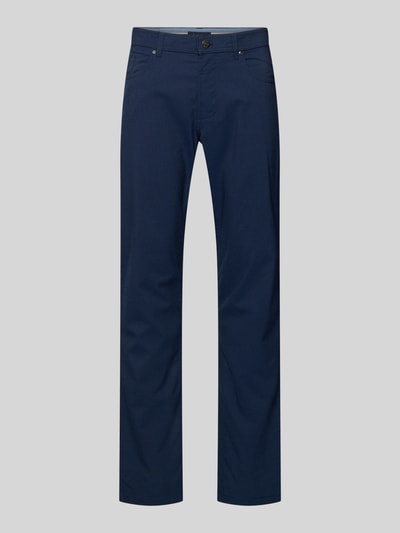 Produktfoto, dunkelblaue Chino mit 5-Pocket-Design von Christian Berg Men, gerader Schnitt, Material-Mix mit Viskose-Anteil