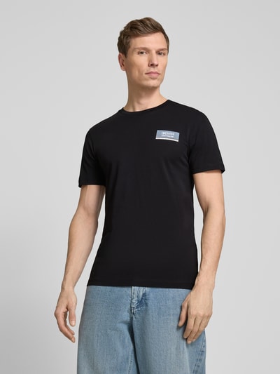 Tom Tailor Denim Regular fit T-shirt met groot labelopschrift  - 4