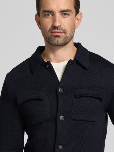 Manuel Ritz Hemdjacke mit Knopfleiste Marine 3