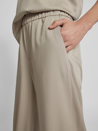 Drykorn Wide leg stoffen broek met elastische band, model 'CONSIDER' Beige - 3