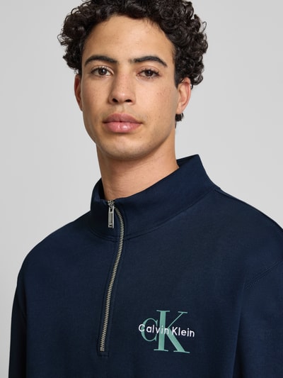 Calvin Klein Jeans Regular Fit Sweatshirt mit Logo-Stitching Modell 'Terry' Marine 3