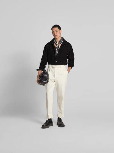 Officine Générale Hemdjacke aus echtem Leder Black 1