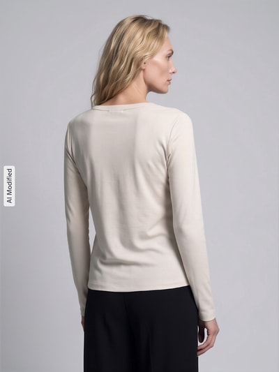 s.Oliver RED LABEL Slim fit shirt met lange mouwen van puur katoen Offwhite - 5