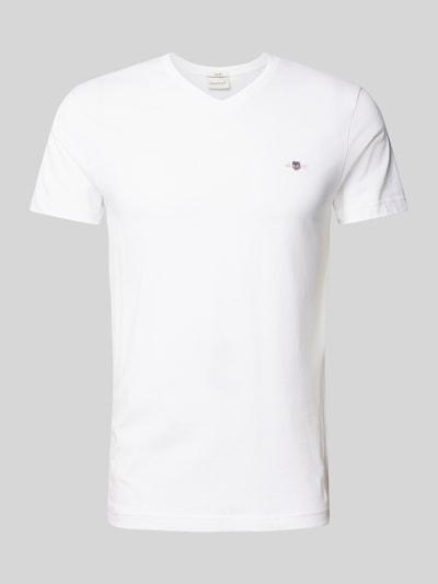 Gant Regular Fit T-Shirt mit Label-Stitching Weiss 2
