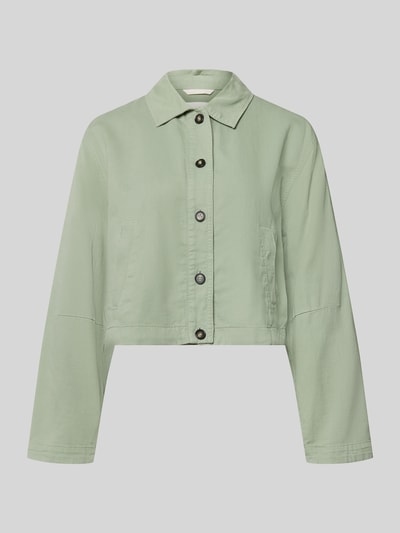 Marc O'Polo Regular Fit Hemdjacke aus Baumwoll-Mix mit Leinen-Anteil Hellgruen 2