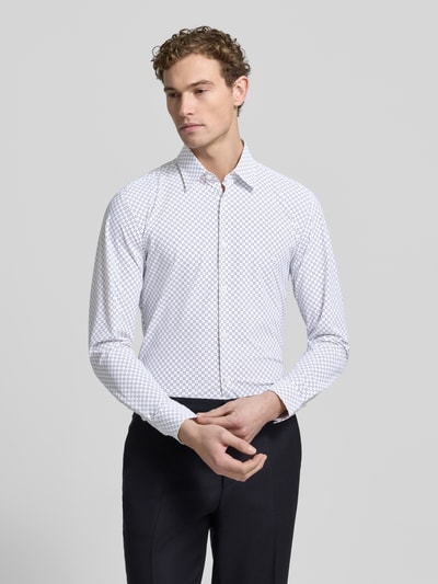 BOSS Slim fit vrijetijdsoverhemd met all-over motief model 'P-ROAN-K-F-261' Wit - 4