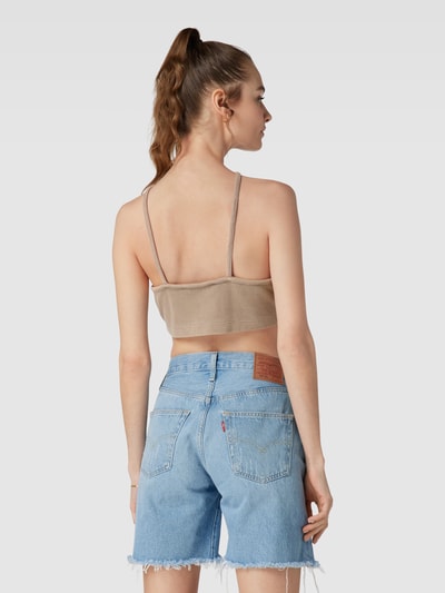 Calvin Klein Jeans Top krótki z fakturowanym wzorem Beżowy 5