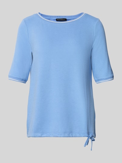 Produktfoto, hellblaues T-Shirt mit Strukturmuster und Tunnelzug von Betty Barclay aus Viskose-Mix und Stretch, Relaxed Fit, Rundhalsausschnitt